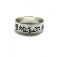 R001955 Genuine sterling silver ring 7mm band solid hallmarked 925 Dragon Slayer